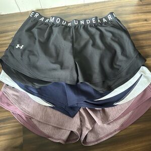 Under Armour Women's Shorts Trio - Black, Navy, Purple
